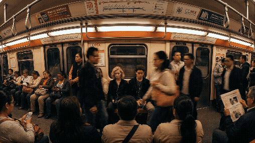 Pasajeros en el metro